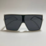 Womens oversized white and black shield sunglasses