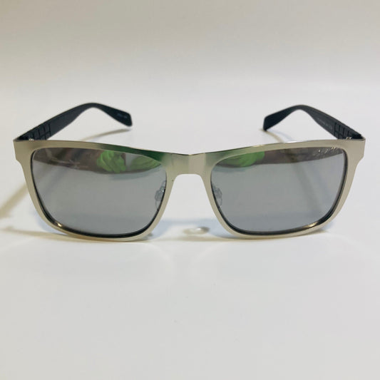 mens metal frame silver mirrored rectangular sunglasses