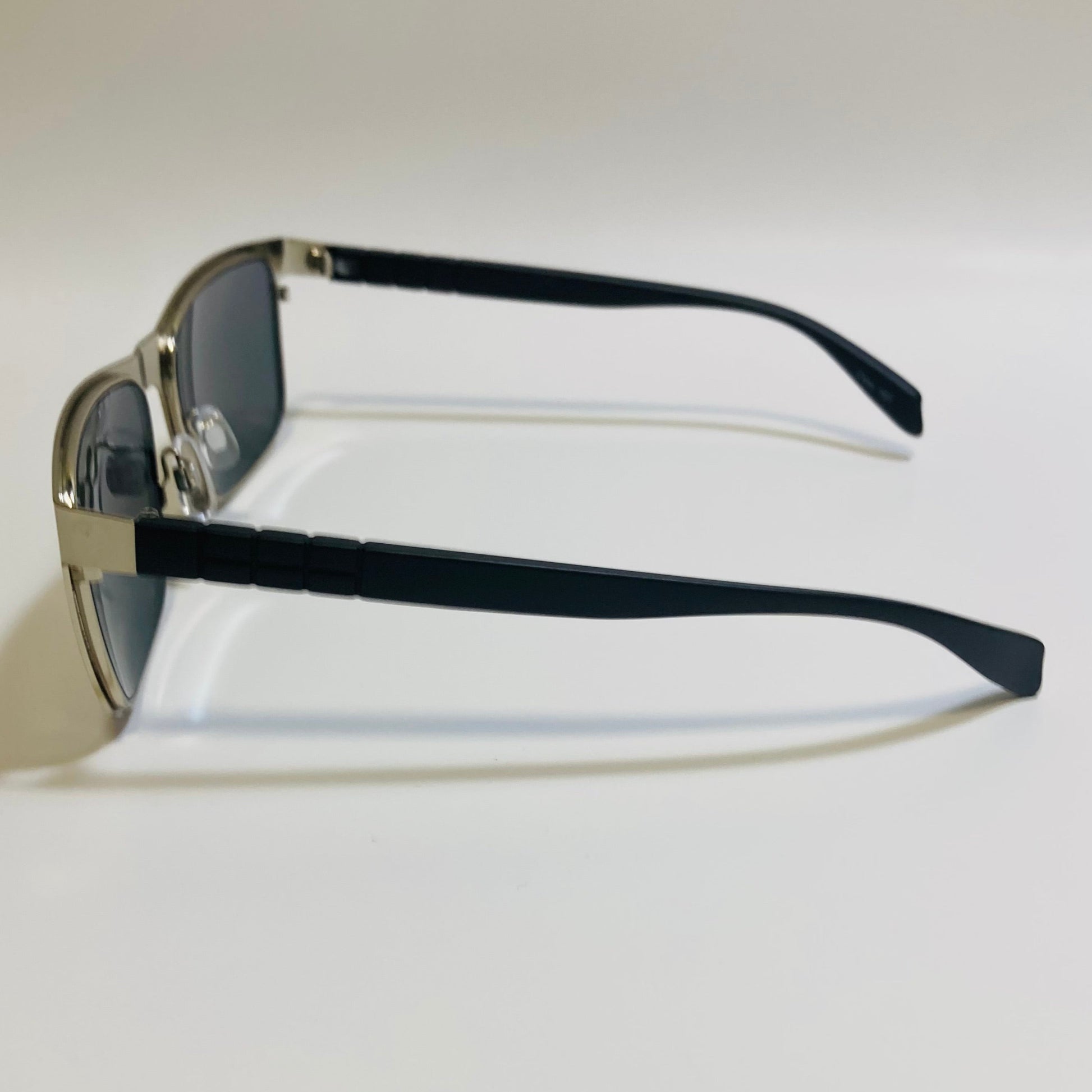 mens metal frame silver and orange mirrored rectangular sunglasses