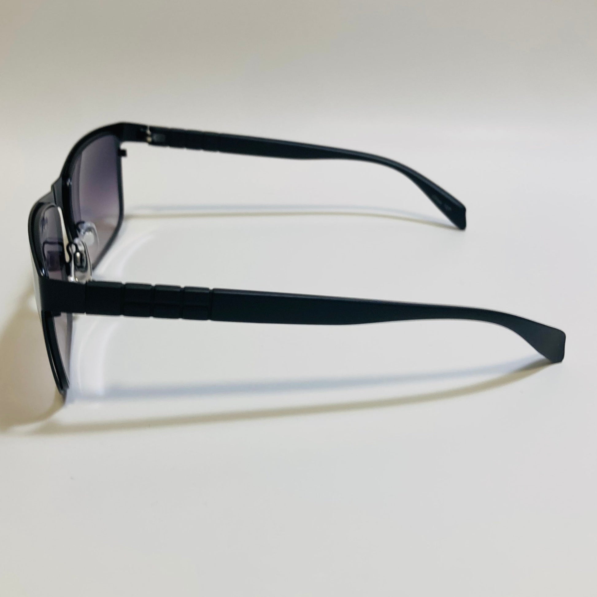 mens metal frame black rectangular sunglasses