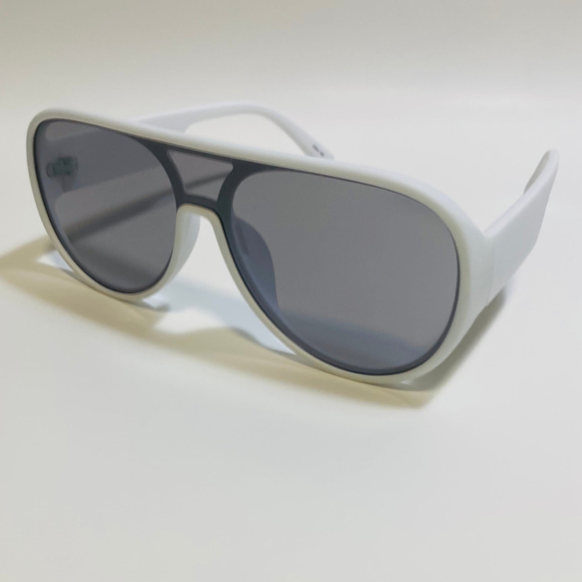 mens and womens white and gray retro aviator sunglasses 