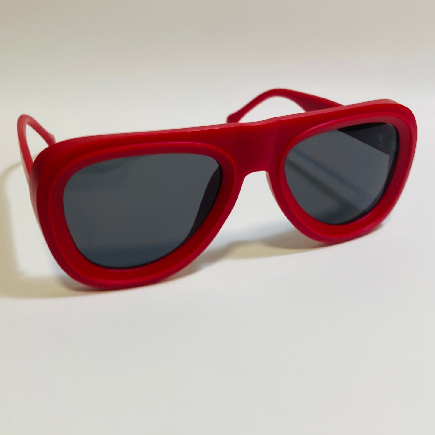 mens and womens unisex red and black thick frame retro aviator sunglasses