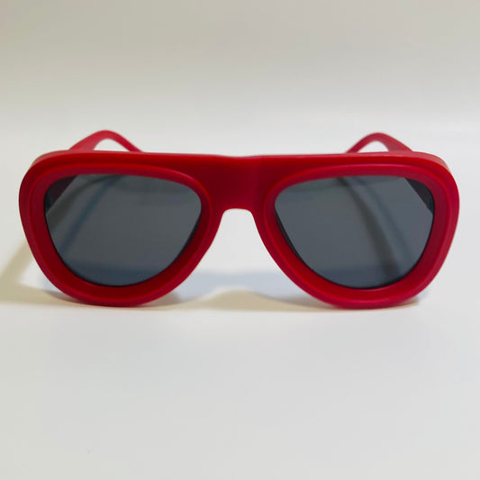 mens and womens unisex red and black thick frame retro aviator sunglasses