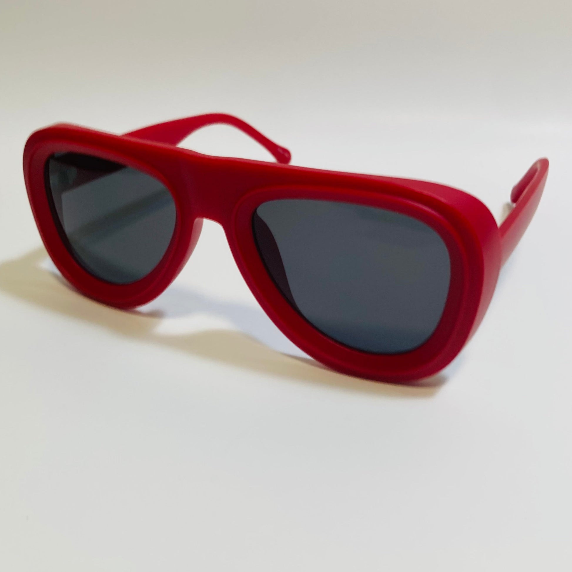 mens and womens unisex red and black thick frame retro aviator sunglasses