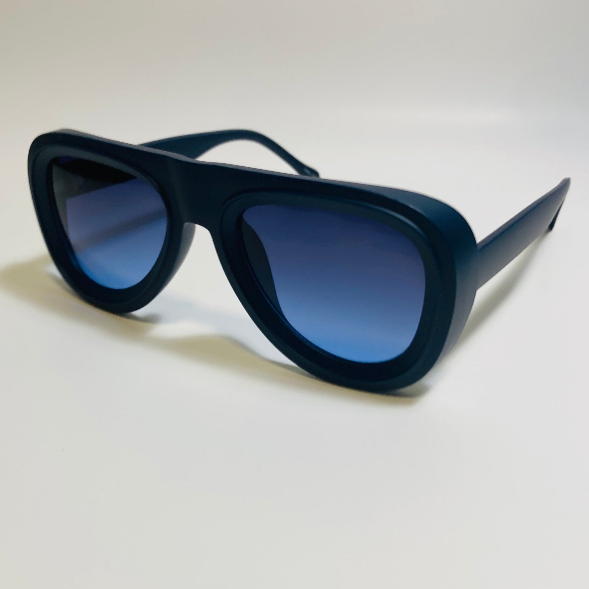 mens and womens unisex blue thick frame retro aviator sunglasses