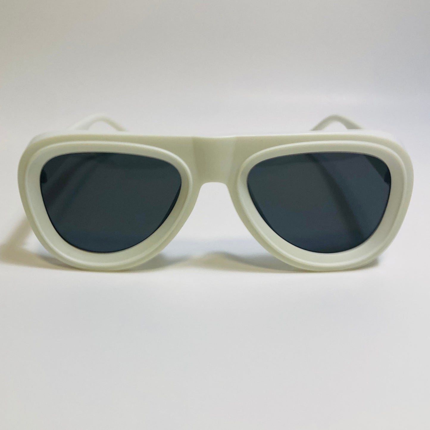 mens and womens unisex white and black thick frame retro aviator sunglasses