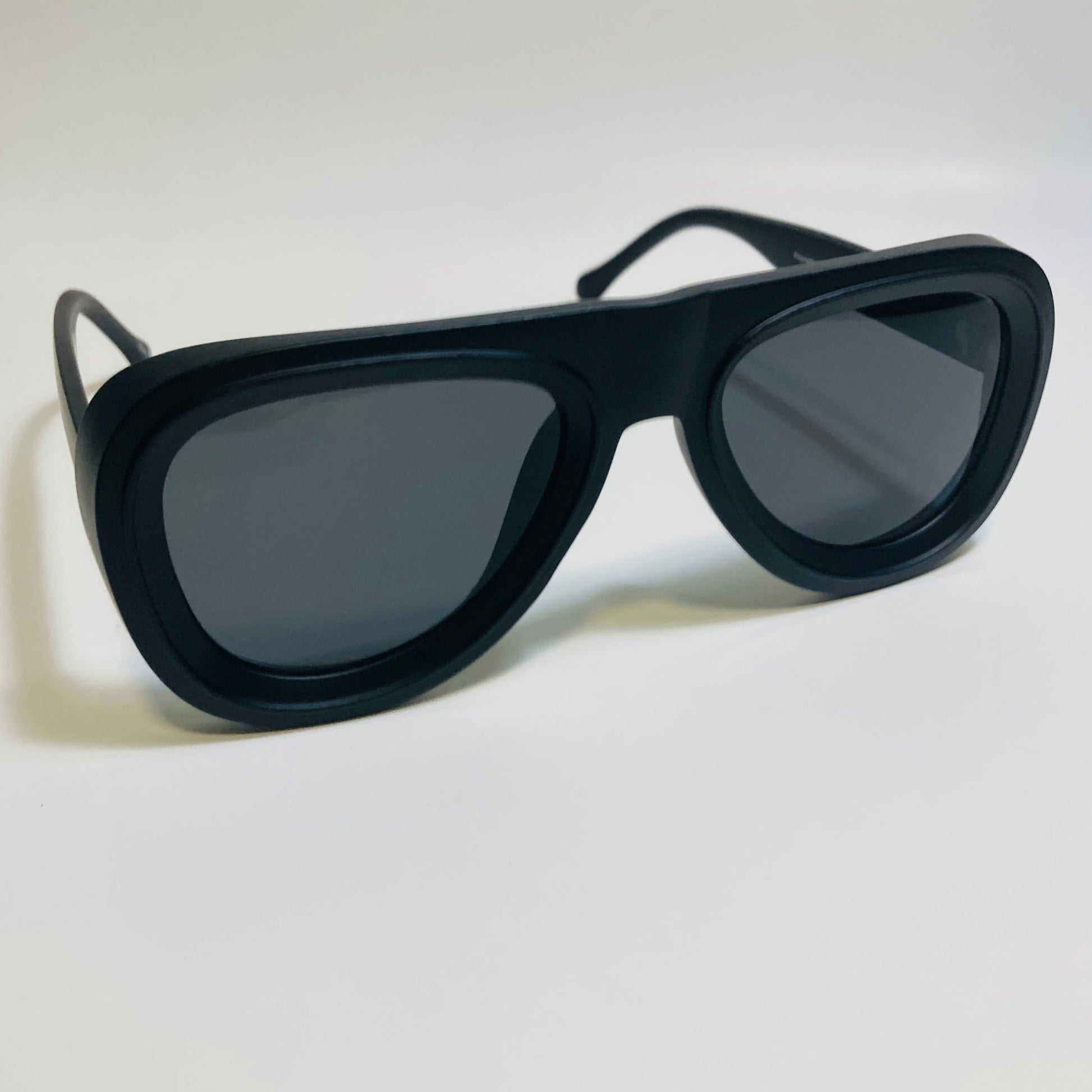 mens and womens unisex black thick frame retro aviator sunglasses