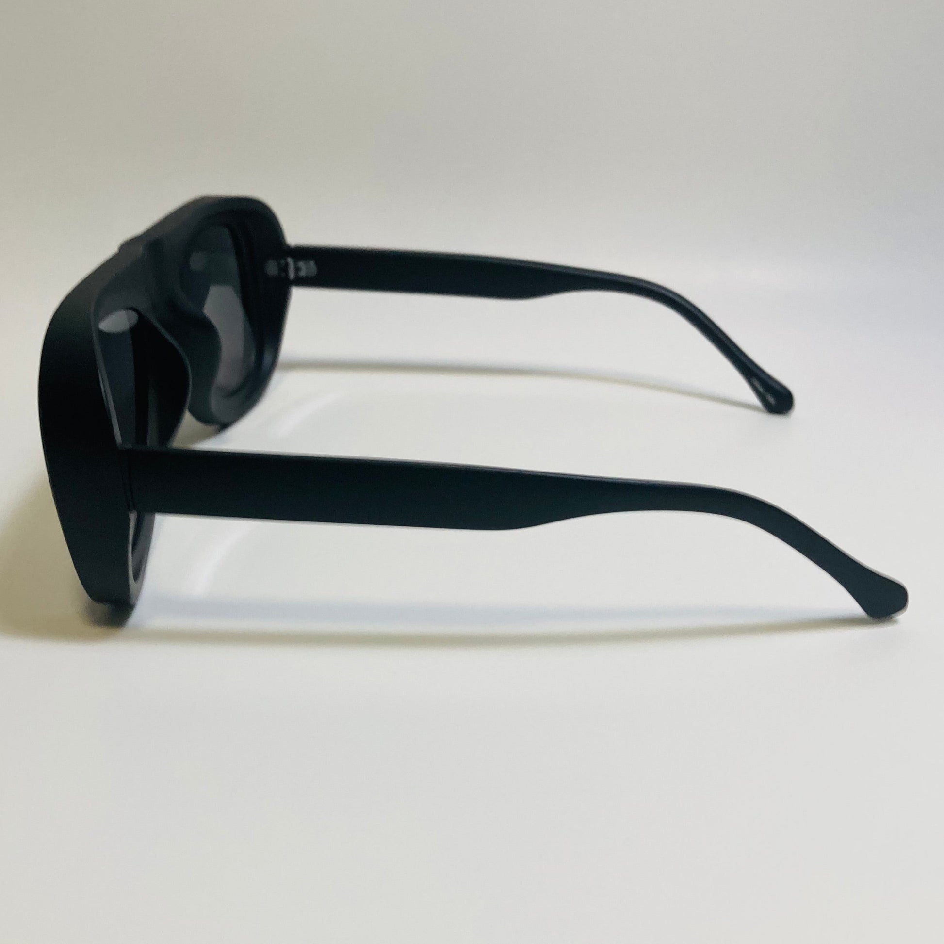 mens and womens unisex black thick frame retro aviator sunglasses