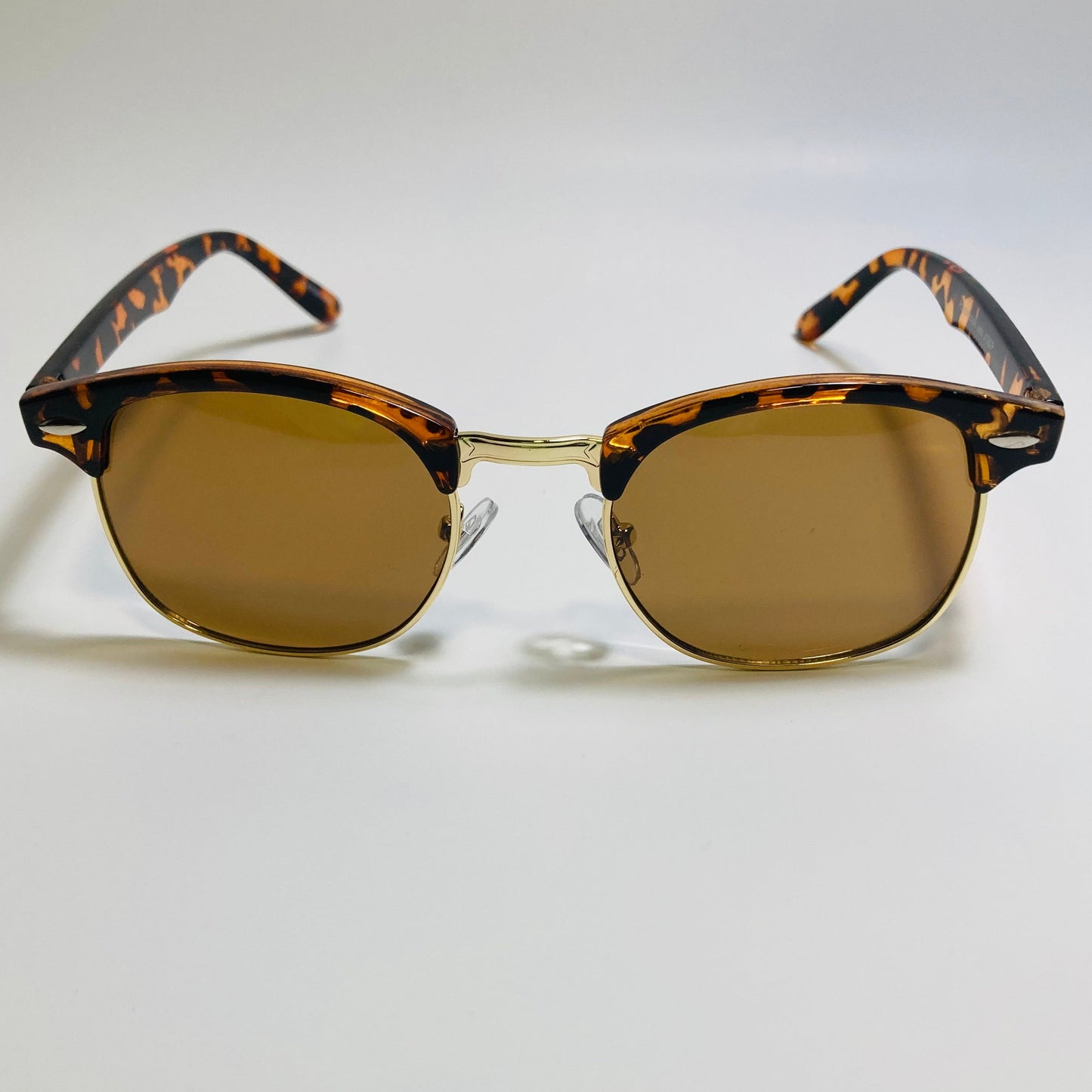 mens and womens unisex brown and gold clubmaster sunglasses