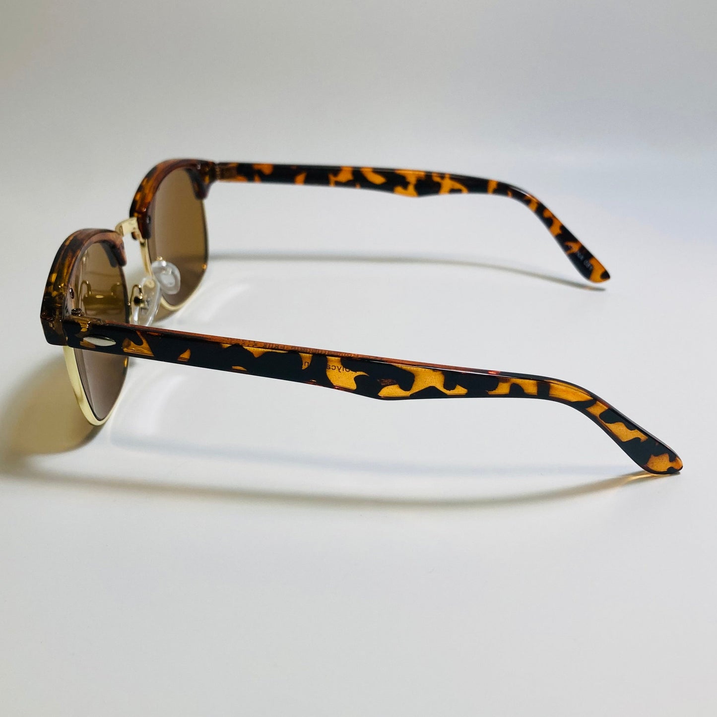 mens and womens unisex brown and gold clubmaster sunglasses
