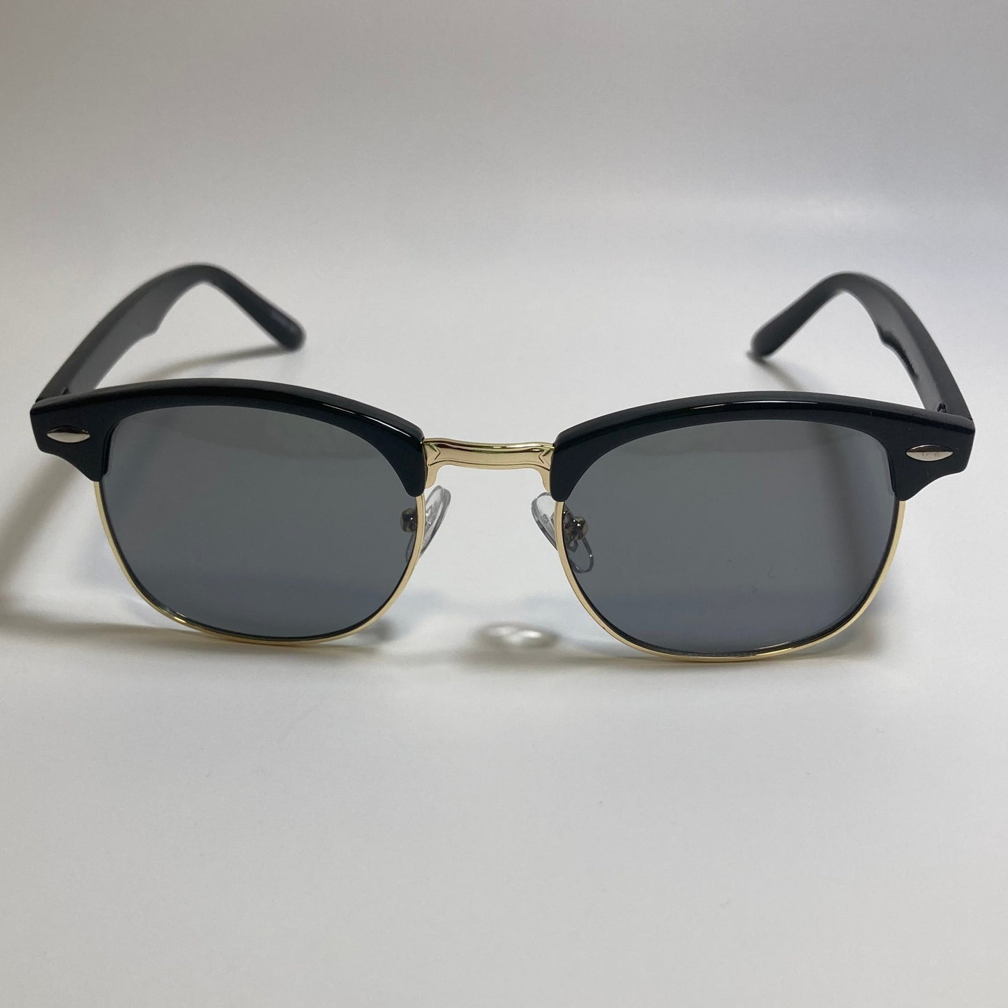 mens and womens unisex black and gold clubmaster sunglasses