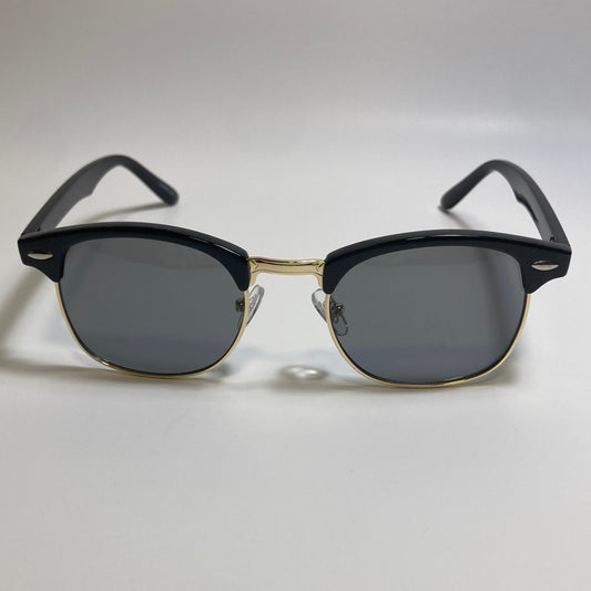 mens and womens unisex black and gold clubmaster sunglasses