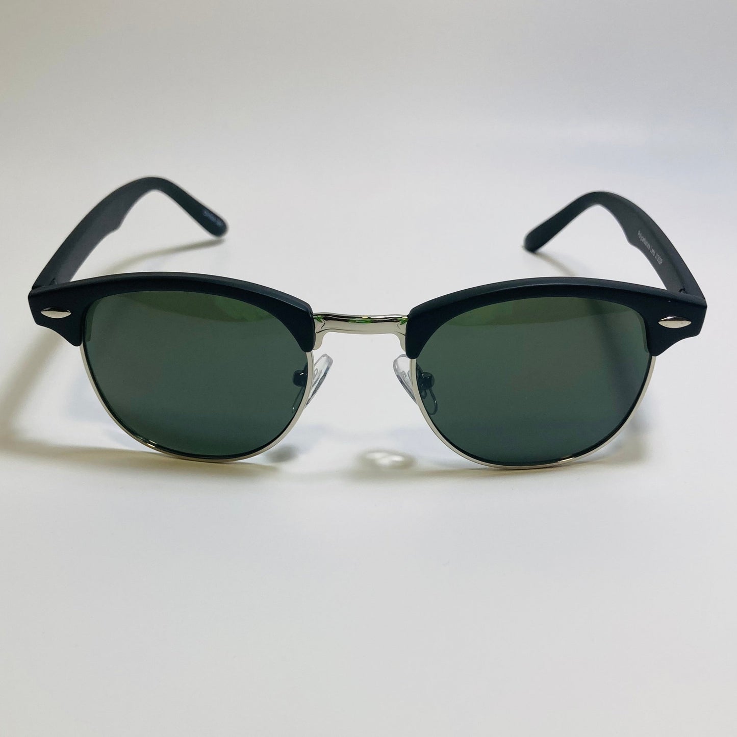 mens and womens unisex black silver and green clubmaster sunglasses