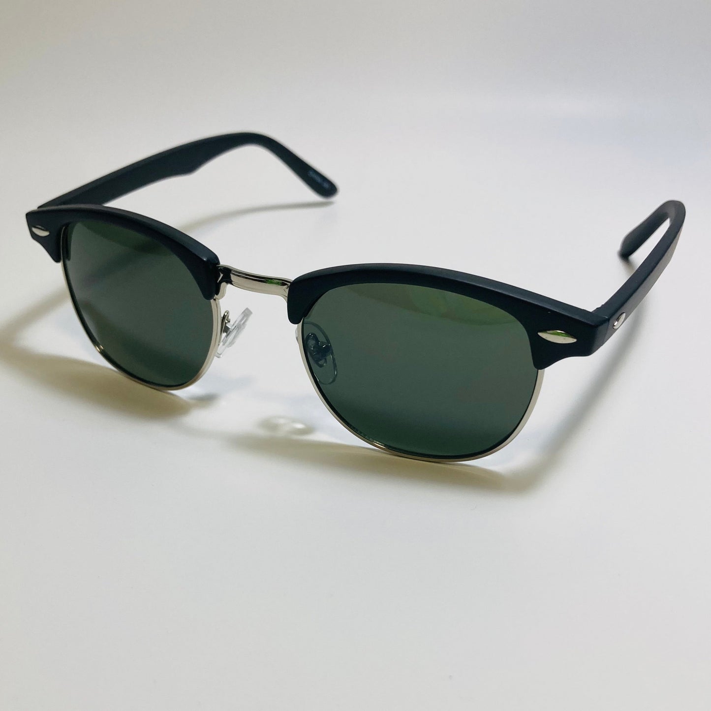 mens and womens unisex black silver and green clubmaster sunglasses