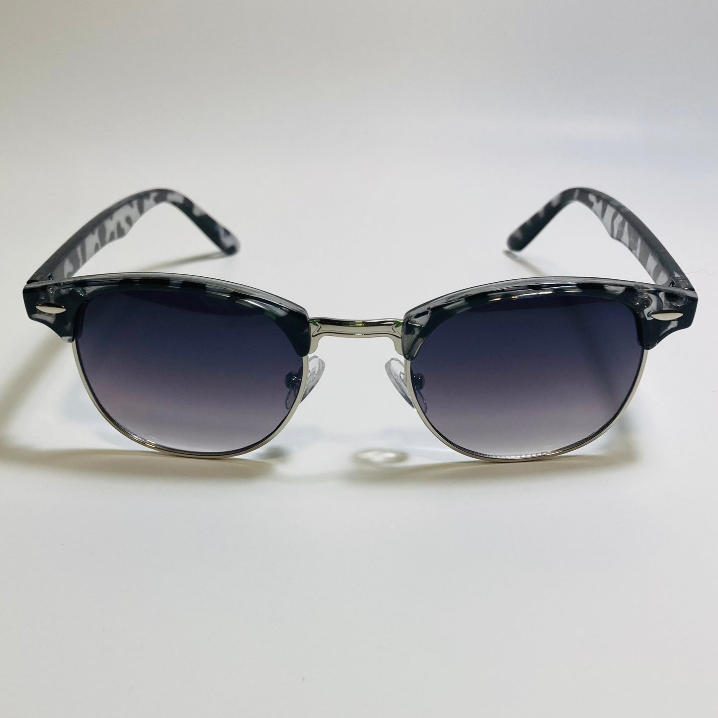 mens and womens unisex black silver and gray clubmaster sunglasses