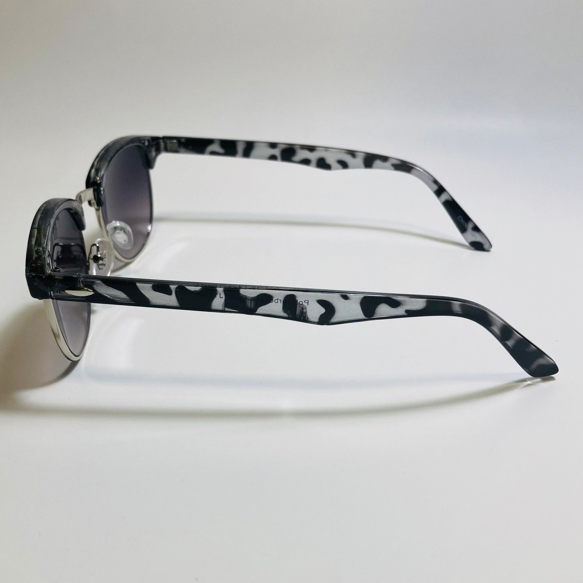 mens and womens unisex black silver and gray clubmaster sunglasses