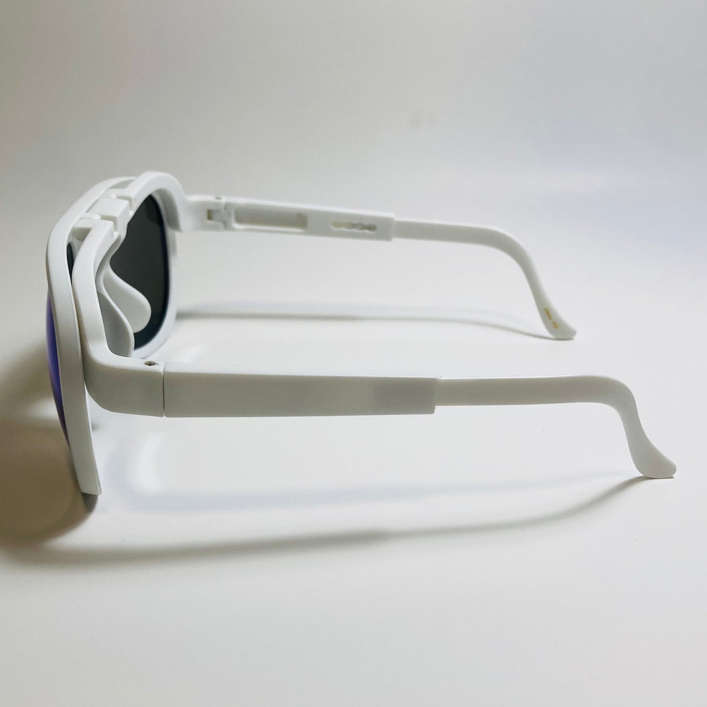 MENS white AND blue retro flip aviator mirrored sunglasses