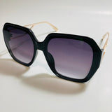 womens gold and black oversize square sunglasses