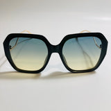 womens black blue and yellow oversize square sunglasses