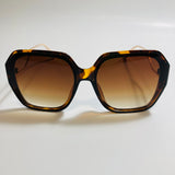 womens gold and brown oversize square sunglasses