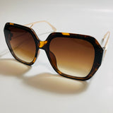 womens gold and brown oversize square sunglasses