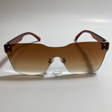 brown rimless square womens sunglasses