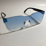 blue rimless square womens sunglasses