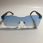 blue rimless square womens sunglasses