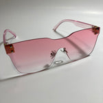 pink rimless square womens sunglasses