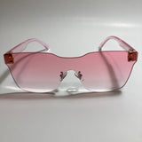 pink rimless square womens sunglasses
