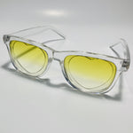 yellow womens heart shape sunglasses with clear frame