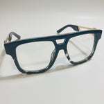mens and womens blue clear and gold fake glasses