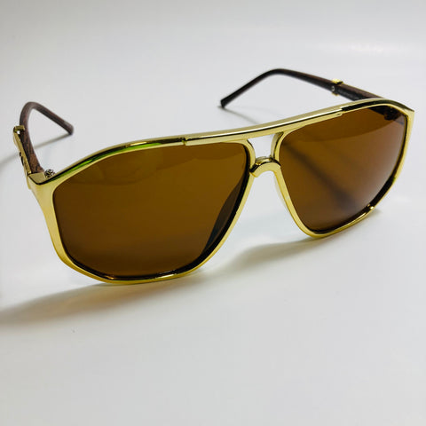 mens gold and brown aviator sunglasses