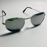 mens and womens silver mirrored square sunglasses