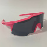 mens pink and black shield wrap around sunglasses