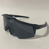 mens black shield wrap around sunglasses