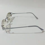 mens and womens silver and gray small rimless sunglasses