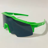 mens green shield wrap around sunglasses
