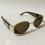 mens and womens brown and gold round sunglasses 