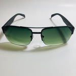 mens green and black square sunglasses with crossbar