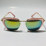 womens pink and green cat eye sunglasses with mirror lenses