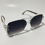 mens and womens black rimless aviator sunglasses