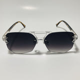 mens and womens black rimless aviator sunglasses