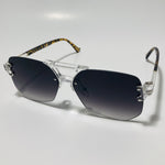 mens and womens black rimless aviator sunglasses