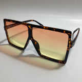 womens brown orange and yellow square oversize sunglasses