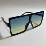 womens black and green square oversize sunglasses