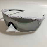 mens white and silver mirrored baseball sunglasses