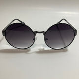 mens and womens black round steampunk sunglasses with black lenses