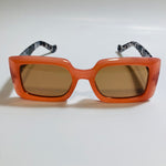 womens orange black and brown square sunglasses