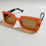 womens orange black and brown square sunglasses